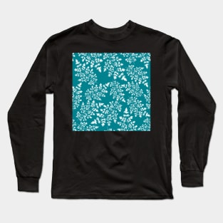 White ferns on green Long Sleeve T-Shirt